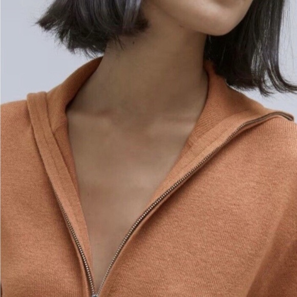 Everlane The Luxe Merino Half-Zip Sweater Camel Wool Yak Hair Size Small - Picture 3 of 4